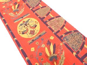 花鳥更紗模様織り出し袋帯